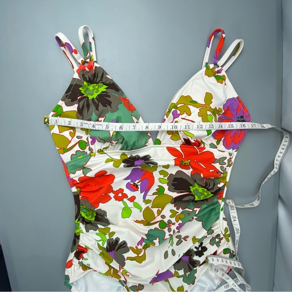 Women's One Piece Slimming V-neck Floral Print Swimwear Sz 12 - Picture 8 of 13
